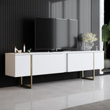 Comoda Tv Luxe TV Stand Chic, Alb Negru Nuc, 180x50x30 cm - Alb