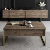 Comoda Tv Luxe TV Stand Chic, Alb Negru Nuc, 180x50x30 cm - Nuc