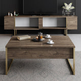 Comoda Tv Luxe TV Stand Chic, Alb Negru Nuc, 180x50x30 cm - Nuc