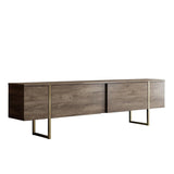 Comoda Tv Luxe TV Stand Chic, Alb Negru Nuc, 180x50x30 cm - Nuc