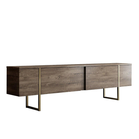 Comoda Tv Luxe TV Stand Chic, Alb Negru Nuc, 180x50x30 cm