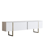 Comoda Tv Luxe TV Stand Chic, Alb Negru Nuc, 180x50x30 cm - Alb