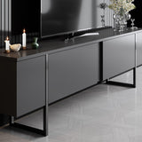 Comoda Tv Luxe TV Stand Chic, Alb Negru Nuc, 180x50x30 cm - Antracit