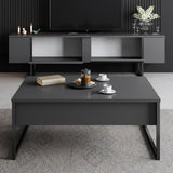 Comoda Tv Luxe TV Stand Chic, Alb Negru Nuc, 180x50x30 cm - Antracit