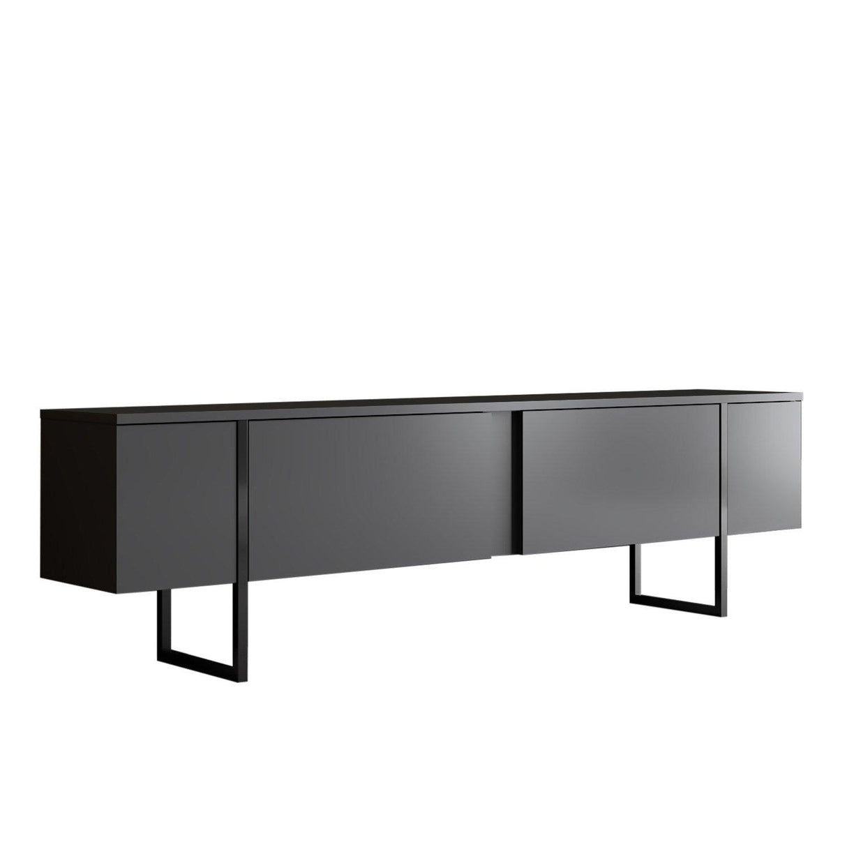 Comoda Tv Luxe TV Stand Chic, Alb Negru Nuc, 180x50x30 cm - Antracit