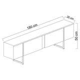 Comoda Tv Luxe TV Stand Chic, Alb Negru Nuc, 180x50x30 cm - Antracit