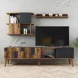 Comoda Tv Madrid TV Unit, Nuc, 34x49x180 cm - Antracit de nuc