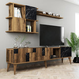Comoda Tv Madrid TV Unit, Nuc, 34x49x180 cm - Nuc Negru