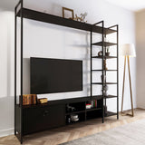 Comodă TV Mat, stejar, negru, alb (diverse dimensiuni) - Comodă TV Mat, stejar, negru, alb, 180x180x40 cm - 285LCV1137
