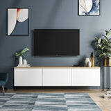 Comoda Tv Neon cu 3 Compartimente, Alb, 160x35x32 cm