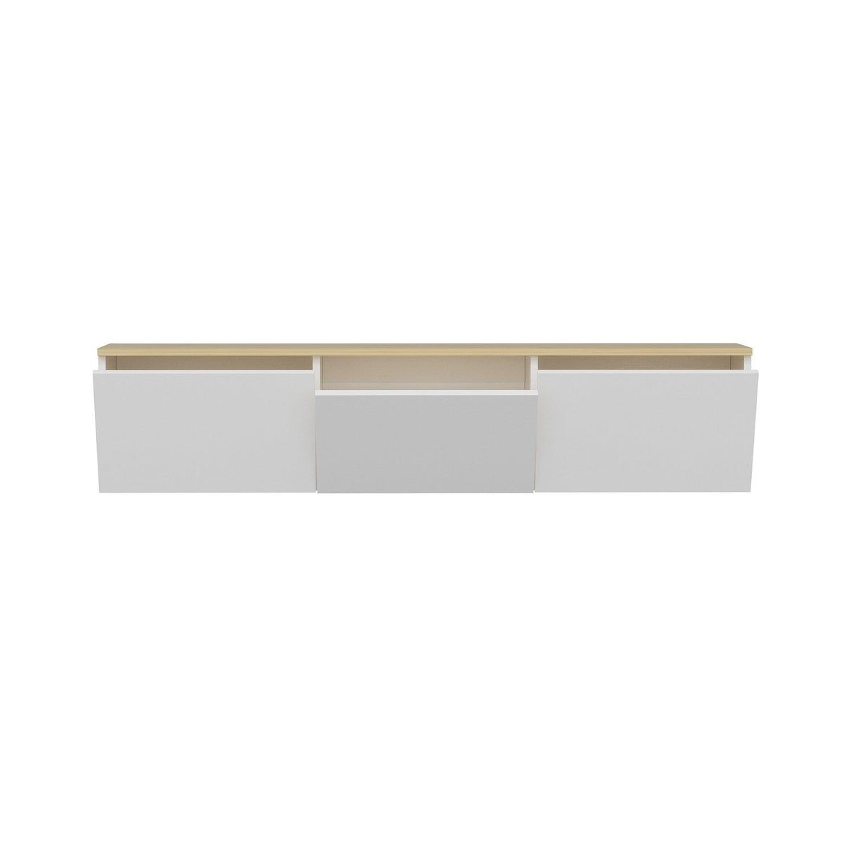 Comoda Tv Neon cu 3 Compartimente, Alb, 160x35x32 cm