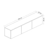 Comoda Tv Neon cu 3 Compartimente, Alb, 160x35x32 cm