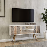 Comoda TV Odense Scandinav, Alb, 122x65x35 cm