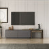 Comoda TV Oslo Antec, Anthracite Walnut - White Atlantic Pine, 180x43 cm