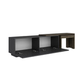 Comoda TV Oslo Antec, Anthracite Walnut - White Atlantic Pine, 180x43 cm - Anthracite Walnut
