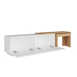 Comoda TV Oslo Antec, Anthracite Walnut - White Atlantic Pine, 180x43 cm - White Atlantic Pine