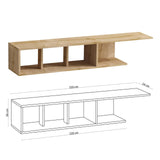 Comoda TV Pan cu rafturi, Stejar, 150x26x24 cm