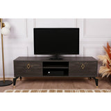 Comoda TV Posh, Alb - Maro inchis, 143x47x40 cm - Maro