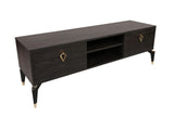 Comoda TV Posh, Alb - Maro inchis, 143x47x40 cm - Maro