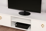 Comoda TV Posh, Alb - Maro inchis, 143x47x40 cm - Alb