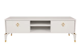 Comoda TV Posh, Alb - Maro inchis, 143x47x40 cm - Alb