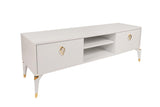 Comoda TV Posh, Alb - Maro inchis, 143x47x40 cm - Alb