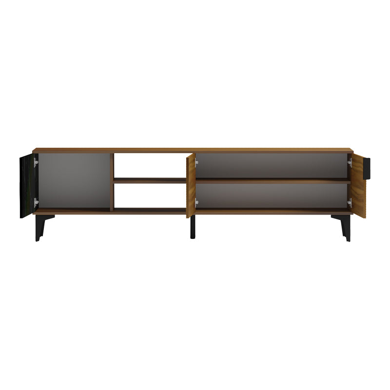Comoda TV Riba, Nuc-Negru-Marmura, 180x34x51 cm