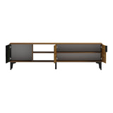 Comoda TV Riba, Nuc-Negru-Marmura, 180x34x51 cm