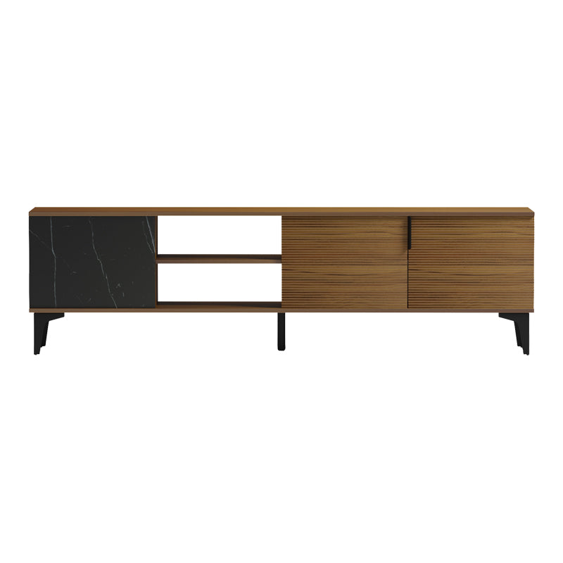 Comoda TV Riba, Nuc-Negru-Marmura, 180x34x51 cm