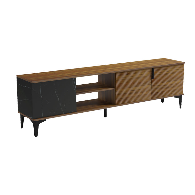 Comoda TV Riba, Nuc-Negru-Marmura, 180x34x51 cm