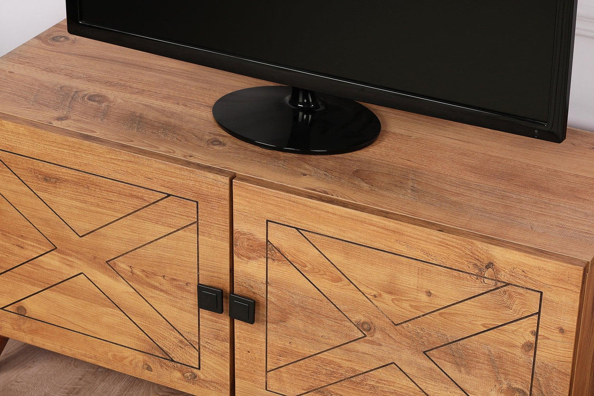 Comoda TV Roza, Lemn, Natural, 100x54x35 cm