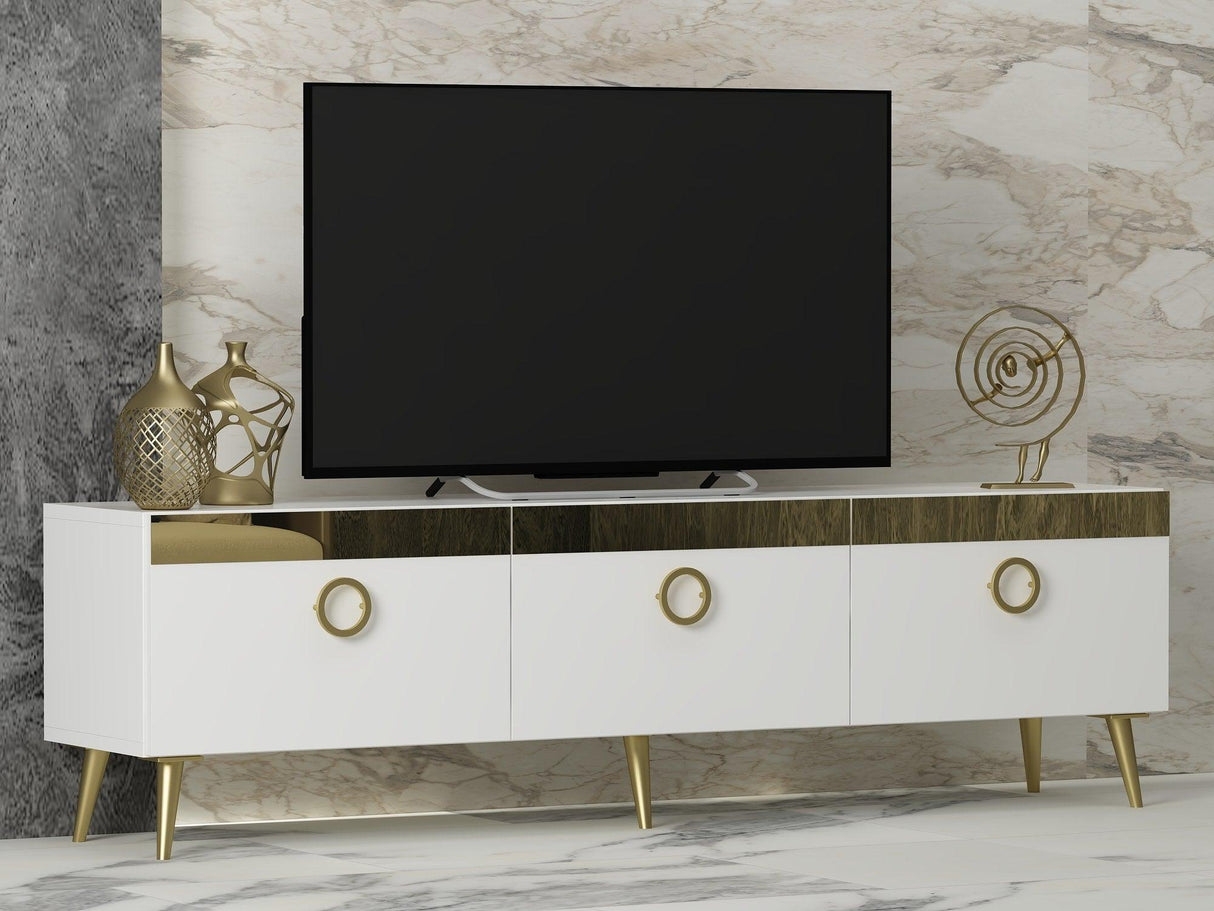 Comoda TV Safar - White, Alb, 150x45x30 cm