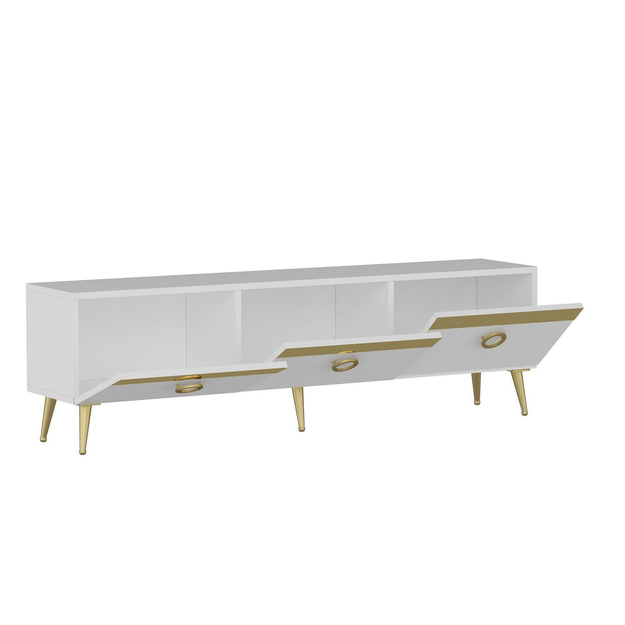 Comoda TV Safar - White, Alb, 150x45x30 cm