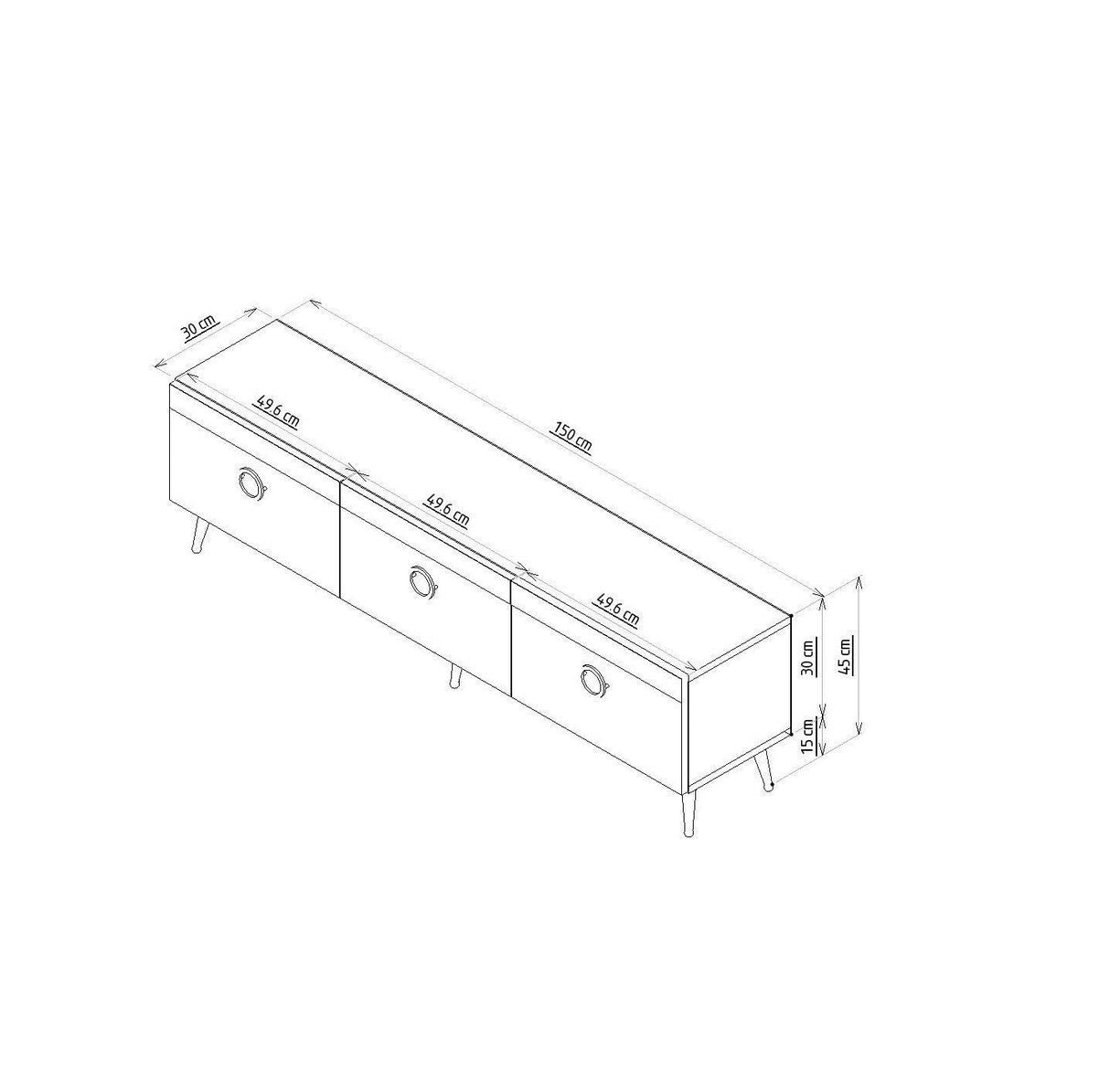 Comoda TV Safar - White, Alb, 150x45x30 cm