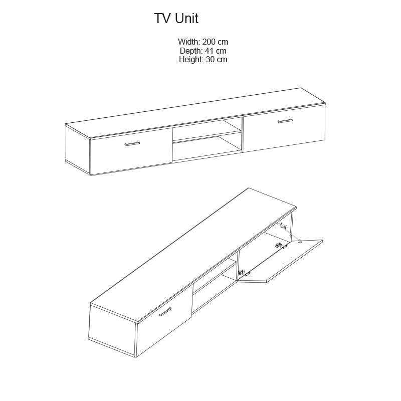 Comoda TV Salome LED, Nuc, 200x41x190 cm