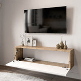Comoda TV Serit, Alb - Stejar, 31x100x30 cm