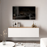 Comoda TV Serit, Alb - Stejar, 31x100x30 cm