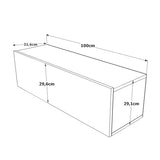 Comoda TV Serit, Alb - Stejar, 31x100x30 cm
