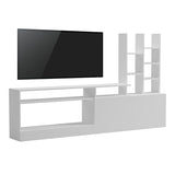 Comoda TV Seruno, Alb - Stejar, 170x25x100 cm - Comoda TV Seruno, Alb - Stejar, 170x25x100 cm