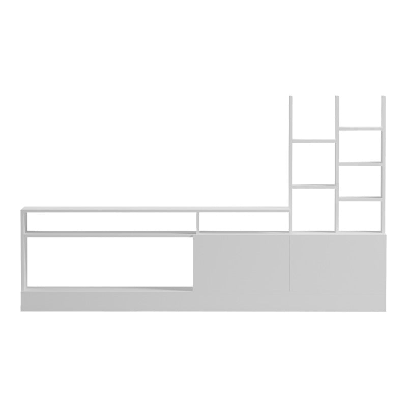 Comoda TV Seruno, Alb - Stejar, 170x25x100 cm - Alb