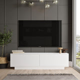 Comoda TV Shelfy, Alb - Negru, 140x39x36 cm - Alb