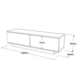 Comoda TV Shelfy, Alb - Negru, 140x39x36 cm - alb