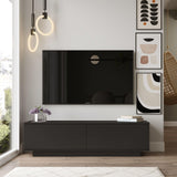 Comoda TV Shelfy, Alb - Negru, 140x39x36 cm - Negru