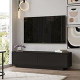 Comoda TV Shelfy, Alb - Negru, 140x39x36 cm - Negru