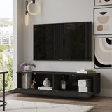 Comoda TV Shelfy, Alb - Negru, 140x39x36 cm - Negru