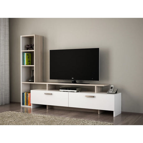 Comoda Tv Simal - White, Cordoba, Alb, 120x22x29.8 cm