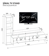Comoda Tv Simal - White, Cordoba, Alb, 120x22x29.8 cm