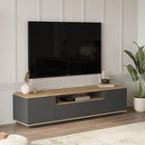 Comoda TV Soren, Antracit - Alb, 180x44x45 cm - Antracit