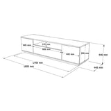 Comoda TV Soren, Antracit - Alb, 180x44x45 cm - Antracit