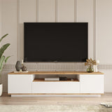 Comoda TV Soren, Antracit - Alb, 180x44x45 cm - Alb
